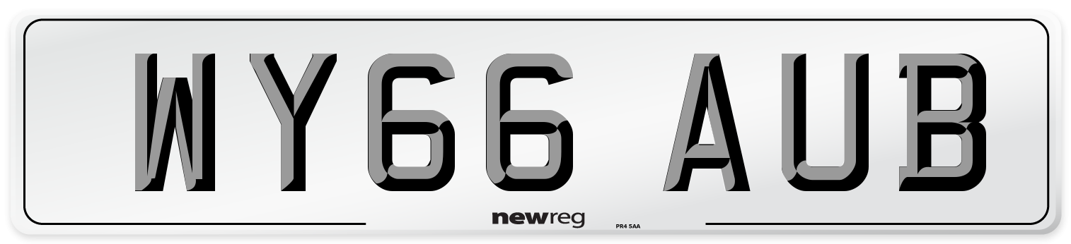 WY66 AUB Number Plate from New Reg